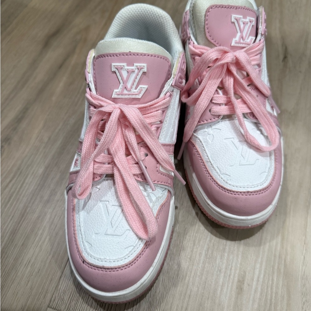 Kids Pink and White Sneakers